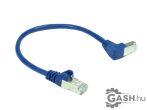 Patch kábel, shiverpeaks S/FTP RJ45 250 mm, kék derékszögű Patch kábel, shiverpeaks S/FTP RJ45 250 mm, kék derékszögű