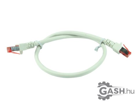 Patch kábel, R-TEC RJ45 Patchkabel S/FTP Cat6 0,5 méter, szürke egyenes 