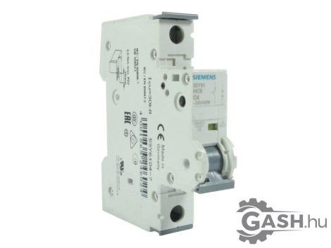Kismegszakító, SIEMENS 5SY6104-7 C 4A, 1 pólusú, 6kA 