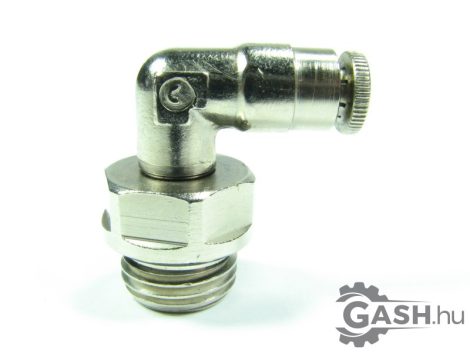 Dugaszolható menetes L gyorscsatlakozó, Camozzi 6522 4-1/4 G1/4-4 mm 