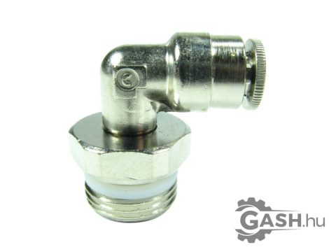 Dugaszolható menetes L gyorscsatlakozó, Camozzi S6520 6-3/8 G3/8-6 mm 