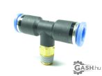 Dugaszolható menetes T gyorscsatlakozó, SPC PT 5/16-R01 R1/8-8 mm Dugaszolható menetes T gyorscsatlakozó, SPC PT 5/16-R01 R1/8-8 mm